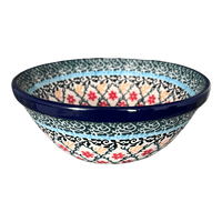 A picture of a Polish Pottery Bowl, Round, Kitchen, 5.5" in "Garden Trellis" by Ceramika Artystyczna | A059-U2123 as shown at PolishPotteryOutlet.com/products/5-5-bowl-garden-trellis-a059-u2123