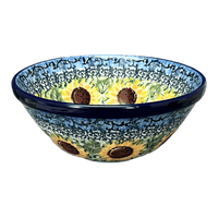 A picture of a Polish Pottery CA 5.5" Kitchen Bowl (Sunflowers) | A059-U4739 as shown at PolishPotteryOutlet.com/products/5-5-bowl-sunflowers-a059-u4739