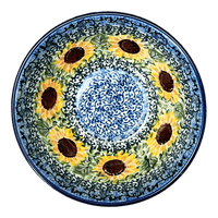 A picture of a Polish Pottery CA 5.5" Kitchen Bowl (Sunflowers) | A059-U4739 as shown at PolishPotteryOutlet.com/products/5-5-bowl-sunflowers-a059-u4739