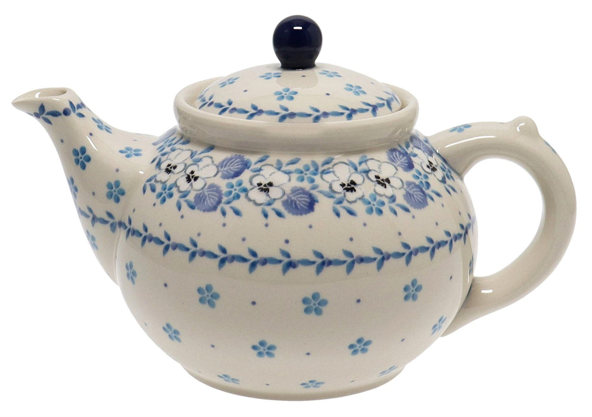 Teapot, 1.2 Liter in "Pansy Blues" by Ceramika Artystyczna | A060-2346X