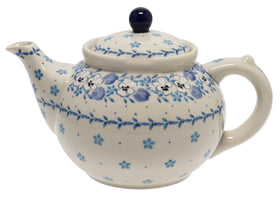 Polish Pottery CA 40 oz. Teapot (Pansy Blues) | A060-2346X Additional Image at PolishPotteryOutlet.com