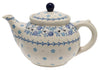 Polish Pottery C.A. 40 oz. Teapot (Pansy Blues) | A060-2346X at PolishPotteryOutlet.com