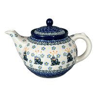 A picture of a Polish Pottery CA 40 oz. Teapot (Frog Prince) | A060-U9969 as shown at PolishPotteryOutlet.com/products/40-oz-teapot-frog-prince-a060-u9969