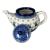 A picture of a Polish Pottery C.A. 40 oz. Teapot (Frog Prince) | A060-U9969 as shown at PolishPotteryOutlet.com/products/40-oz-teapot-frog-prince-a060-u9969