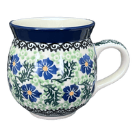 A picture of a Polish Pottery 12 oz. Belly Mug (Clematis) | A070-1538X as shown at PolishPotteryOutlet.com/products/12-oz-belly-mug-clematis-a070-1538x
