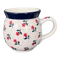 A picture of a Polish Pottery 12 oz. Belly Mug (Flower Girl) | A070-1661X as shown at PolishPotteryOutlet.com/products/12-oz-belly-mug-flower-girl-a070-1661x