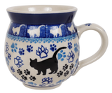Mug, Belly Mug, 12 oz Medium in "Cat Tracks" by Ceramika Artystyczna | A070-1771