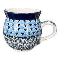 A picture of a Polish Pottery 12 oz. Belly Mug (Shell Game) | A070-2160X as shown at PolishPotteryOutlet.com/products/12-oz-belly-mug-shell-game-a070-2160x