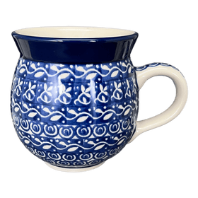 Polish Pottery 12 oz. Belly Mug (Wavy Blues) | A070-905X Additional Image at PolishPotteryOutlet.com