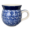 Polish Pottery 12 oz. Belly Mug (Wavy Blues) | A070-905X at PolishPotteryOutlet.com