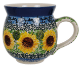 Mug, Belly Mug, 12 oz Medium in "Sunflowers" by Ceramika Artystyczna | A070-U4739