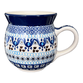 Polish Pottery C.A. 16 oz. Belly Mug (Blue Ribbon) | A073-1026X Additional Image at PolishPotteryOutlet.com
