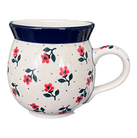 A picture of a Polish Pottery CA 16 oz. Belly Mug (Flower Girl) | A073-1661X as shown at PolishPotteryOutlet.com/products/large-belly-mug-flower-girl-a073-1661x