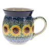 Polish Pottery C.A. 16 oz. Belly Mug (Sunflowers) | A073-U4739 at PolishPotteryOutlet.com