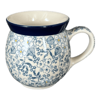 A picture of a Polish Pottery CA 16 oz. Belly Mug (Breezy Garden) | A073-U4784 as shown at PolishPotteryOutlet.com/products/large-belly-mug-breezy-garden-a073-u4784