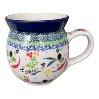 A picture of a Polish Pottery CA 16 oz. Belly Mug (Spice of Life) | A073-U4843 as shown at PolishPotteryOutlet.com/products/large-belly-mug-spice-of-life-a073-u4843