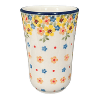 A picture of a Polish Pottery 12 oz. Tumbler (Garden Delight) | A076-2225X as shown at PolishPotteryOutlet.com/products/12-oz-tumbler-garden-delight-a076-2225x