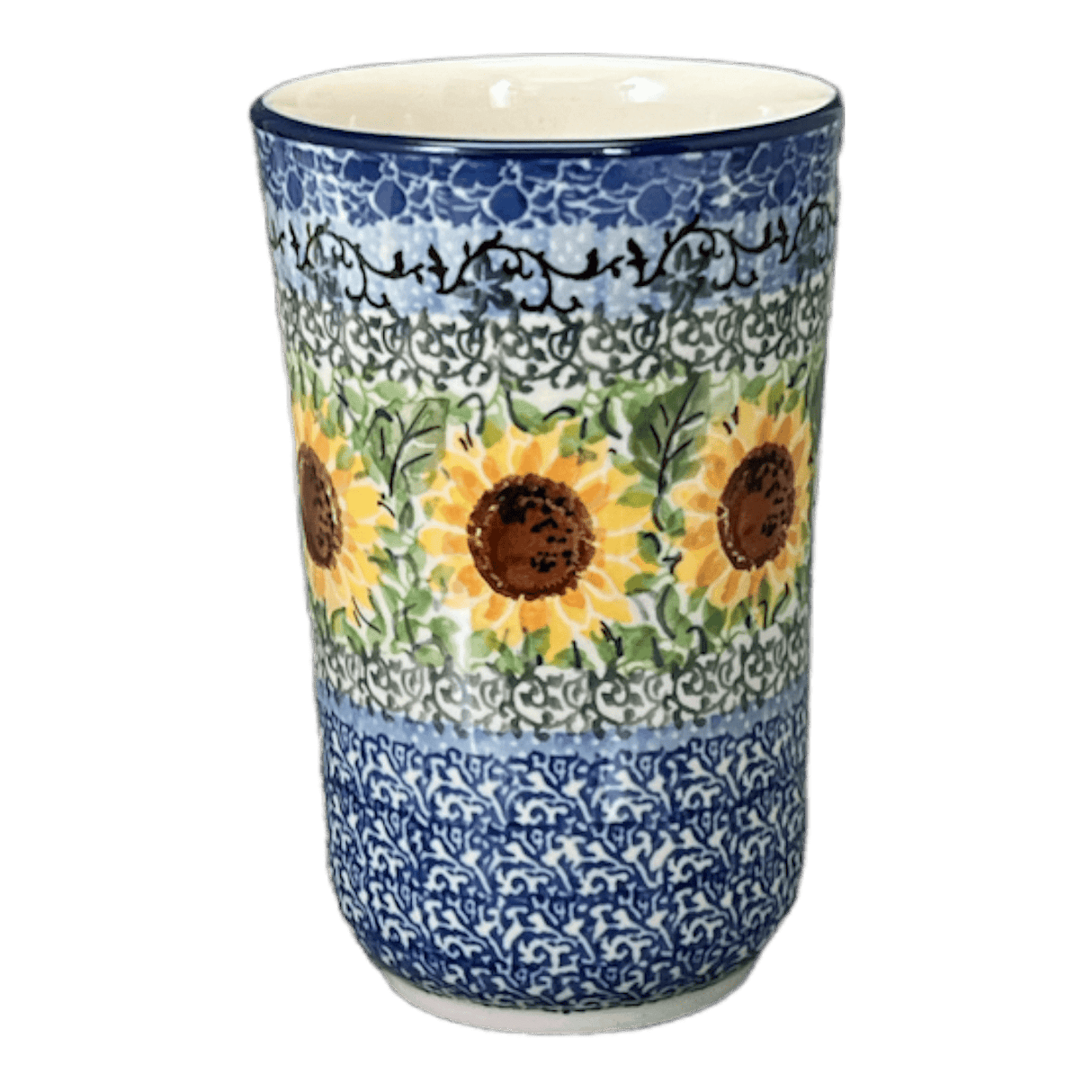 Tumbler, 12 oz in "Sunflowers" by Ceramika Artystyczna | A076-U4739