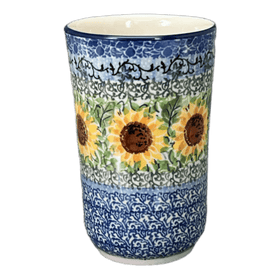 Polish Pottery C.A. 12 oz. Tumbler (Sunflowers) | A076-U4739 Additional Image at PolishPotteryOutlet.com