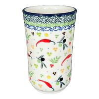 A picture of a Polish Pottery CA 12 oz. Tumbler (Spice of Life) | A076-U4847 as shown at PolishPotteryOutlet.com/products/12-oz-tumbler-spice-of-life-a076-u4847