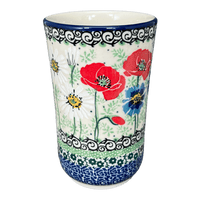 A picture of a Polish Pottery C.A. 12 oz. Tumbler (Perennial Bouquet) | A076-U4968 as shown at PolishPotteryOutlet.com/products/12-oz-tumbler-perennial-bouquet-a076-u4968