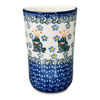 A picture of a Polish Pottery CA 12 oz. Tumbler (Frog Prince) | A076-U9969 as shown at PolishPotteryOutlet.com/products/12-oz-tumbler-frog-prince-a076-u9969