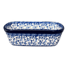 Polish Pottery C.A. Small Deep Oval Baker (Blue Vines) | A084-1824X at PolishPotteryOutlet.com