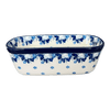 Polish Pottery CA Small Deep Oval Baker (Snow White Anemone) | A084-2222X at PolishPotteryOutlet.com