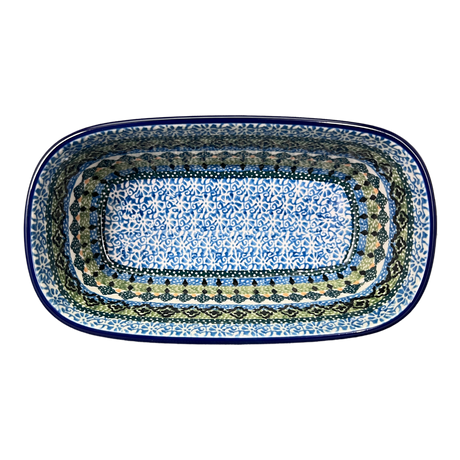 Baker, Oval, Deep, Small, 7" x 3.5" in "Aztec Blues" by Ceramika Artystyczna | A084-U4428