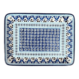 Tray, 9.5" x 7" in "Blue Ribbon" by Ceramika Artystyczna | A111-1026X