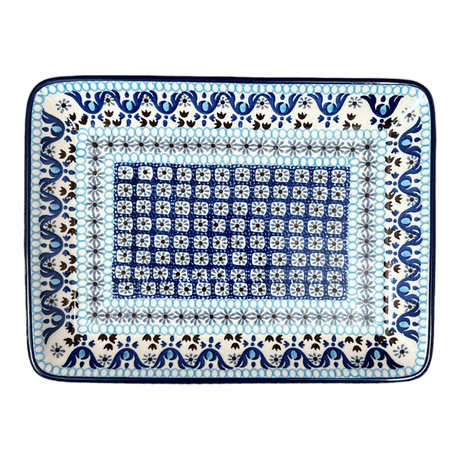 Tray, 9.5" x 7" in "Blue Ribbon" by Ceramika Artystyczna | A111-1026X