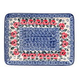 Tray, 9.5" x 7" in "Rosie's Garden" by Ceramika Artystyczna | A111-1490X