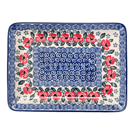 Polish Pottery CA 9.5" x 7" Tray (Rosie's Garden) | A111-1490X Additional Image at PolishPotteryOutlet.com