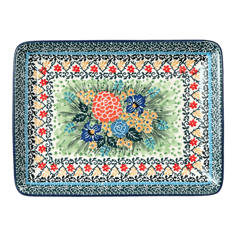 Tray, 9.5" x 7" in "Garden Trellis" by Ceramika Artystyczna | A111-U2123