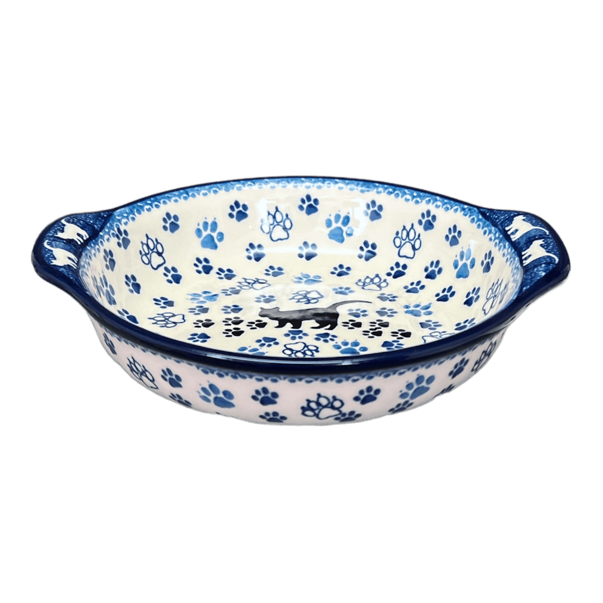 Casserole, Round, Small, 6.5" x 7.25" in "Cat Tracks" by Ceramika Artystyczna | A142-1771