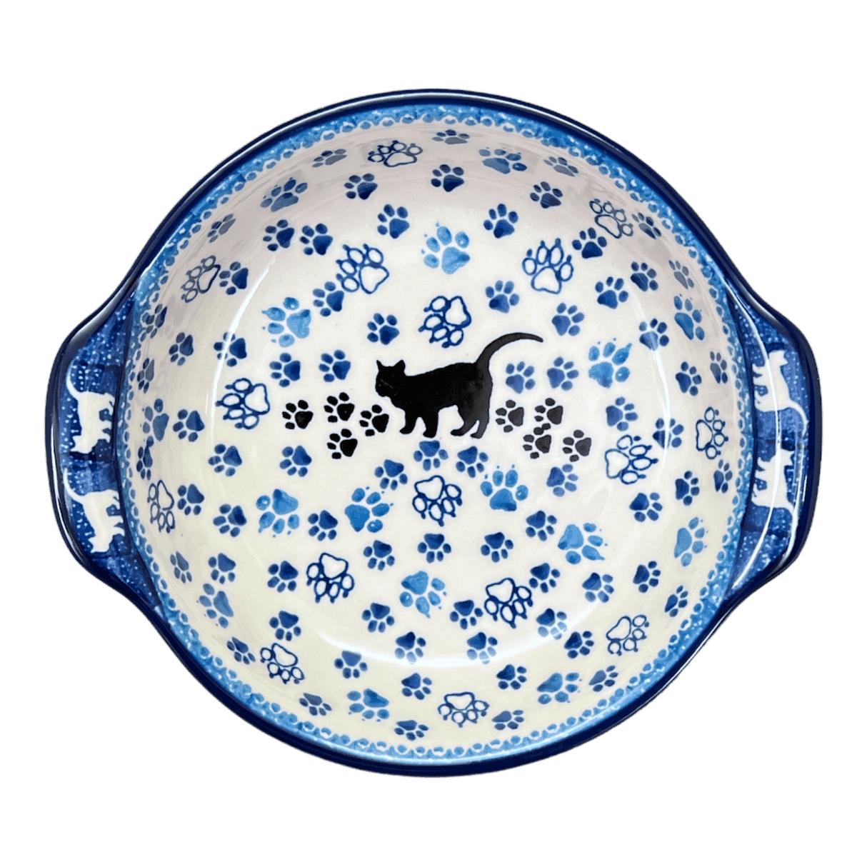 Casserole, Round, Small, 6.5" x 7.25" in "Cat Tracks" by Ceramika Artystyczna | A142-1771