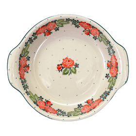 Polish Pottery CA Small Round Casserole (Classic Rose) | A142-2120Q Additional Image at PolishPotteryOutlet.com