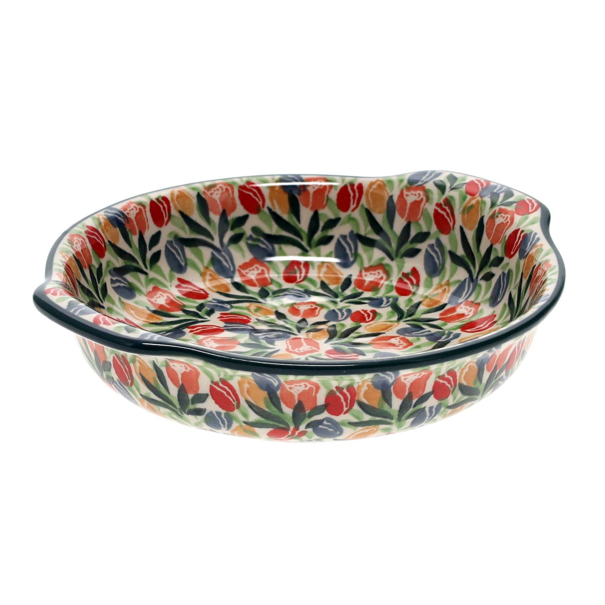 Casserole, Round, Small, 6.5" x 7.25" in "Tulip Burst" by Ceramika Artystyczna | A142-U4226