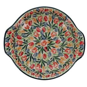 Polish Pottery C.A. Small Round Casserole (Tulip Burst) | A142-U4226 Additional Image at PolishPotteryOutlet.com