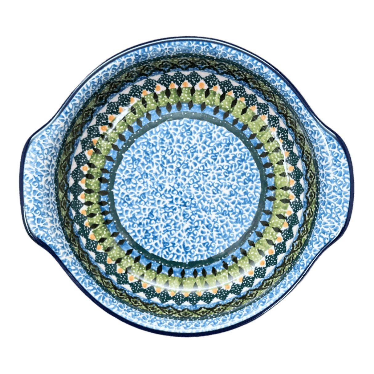 Casserole, Round, Small, 6.5" x 7.25" in "Aztec Blues" by Ceramika Artystyczna | A142-U4428