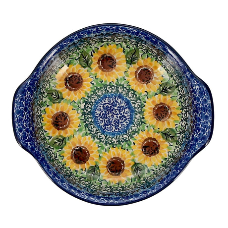Casserole, Round, Small, 6.5" x 7.25" in "Sunflowers" by Ceramika Artystyczna | A142-U4739