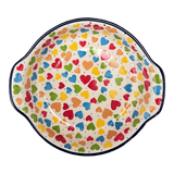 Casserole, Round, Small, 6.5" x 7.25" in "Rainbow Hearts" by Ceramika Artystyczna | A142-U4833