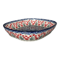 A picture of a Polish Pottery CA 10.5" x 12" Baker (Red Aster) | A156-1435X as shown at PolishPotteryOutlet.com/products/10-5-x-12-baker-red-aster-a156-1435x