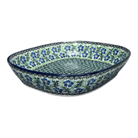 A picture of a Polish Pottery C.A. 10.5" x 12" Baker (Clematis) | A156-1538X as shown at PolishPotteryOutlet.com/products/10-5-x-12-baker-clematis-a156-1538x