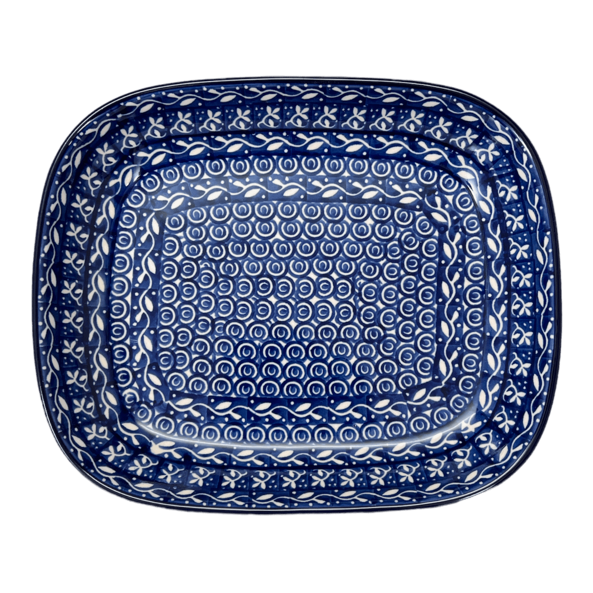 Baker, Rectangular, 7.5" x 9" in "Wavy Blues" by Ceramika Artystyczna  | A159-905X