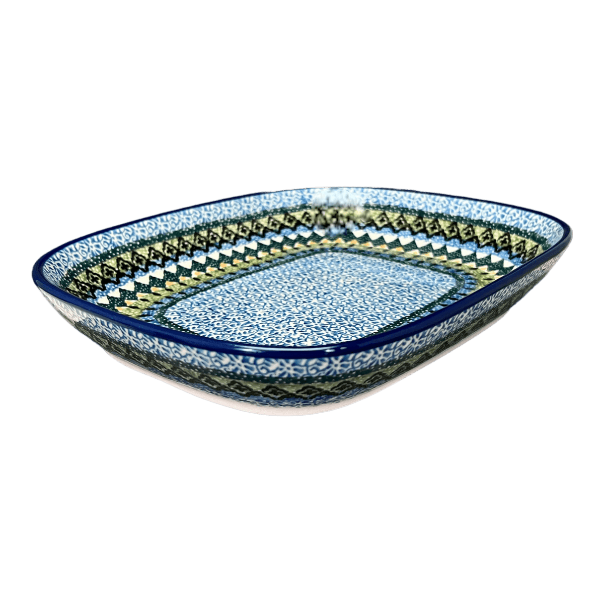 Baker, Rectangular, 7.5" x 9" in "Aztec Blues" by Ceramika Artystyczna  | A159-U4428