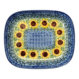 Baker, Rectangular, 7.5" x 9" in "Sunflowers" by Ceramika Artystyczna | A159-U4739