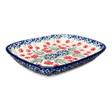 Dish, Shallow, 5.75" x 7" in "Red Aster" by Ceramika Artystyczna  | A160-1435X