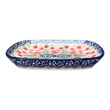 Dish, Shallow, 5.75" x 7" in "Red Aster" by Ceramika Artystyczna  | A160-1435X