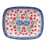 Dish, Shallow, 5.75" x 7" in "Red Aster" by Ceramika Artystyczna  | A160-1435X